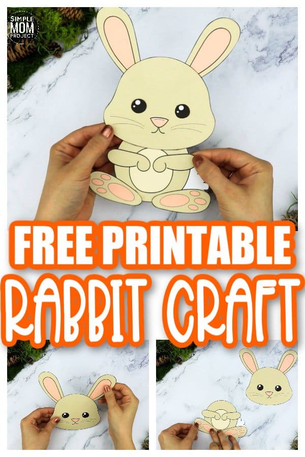 Free Printable Forest Rabbit Craft Template for kids, preschoolers, toddlers and kindergartners