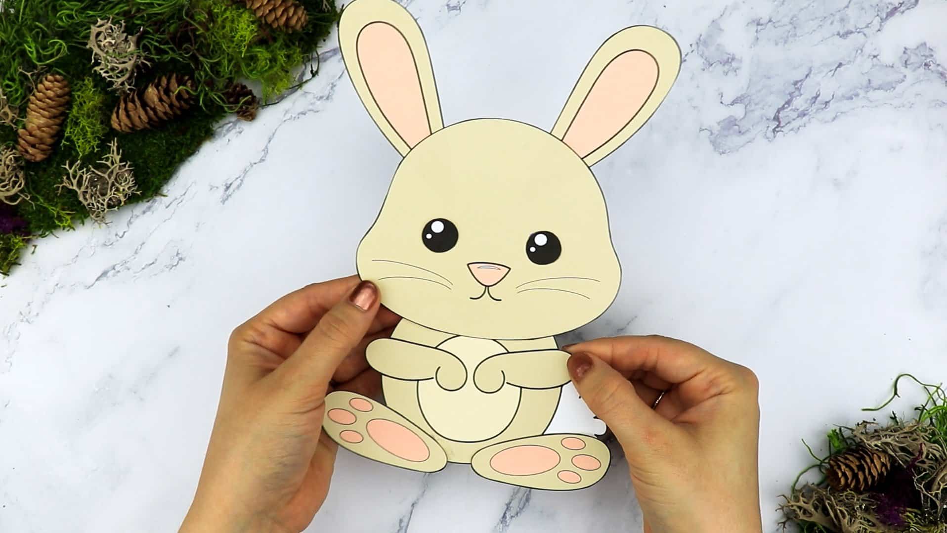 Free Printable Forest Rabbit Craft Template for kids, preschoolers, toddlers and kindergartners