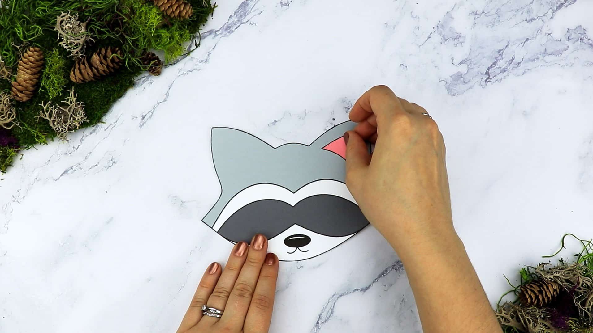 Free Printable Forest Raccoon Craft Template for kids, preschoolers, toddlers and kindergartners
