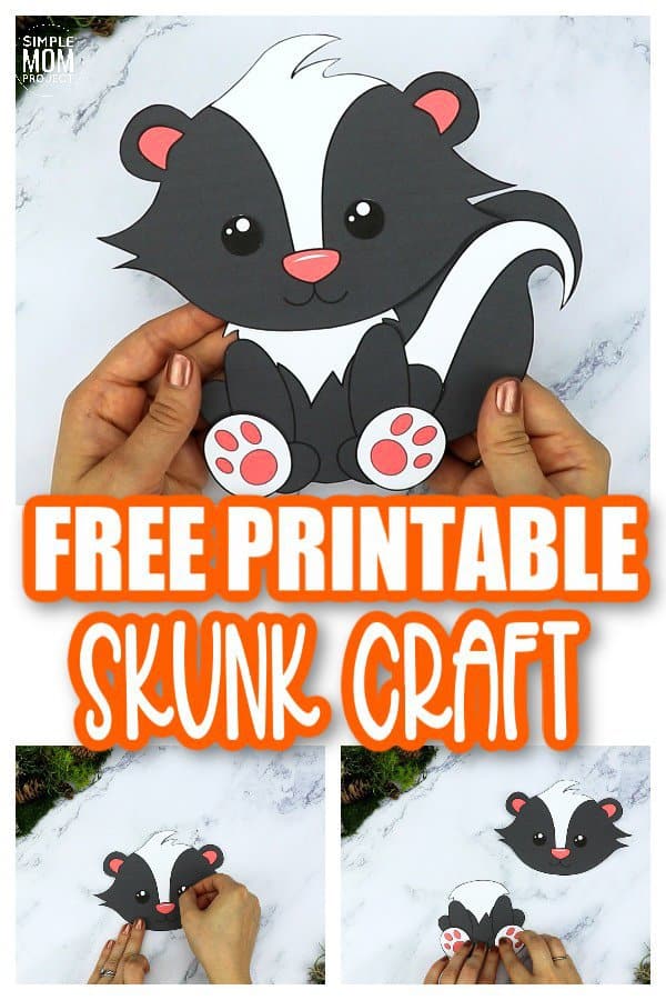 Free Printable Forest Skunk Craft Template for kids, preschoolers, toddlers and kindergartners