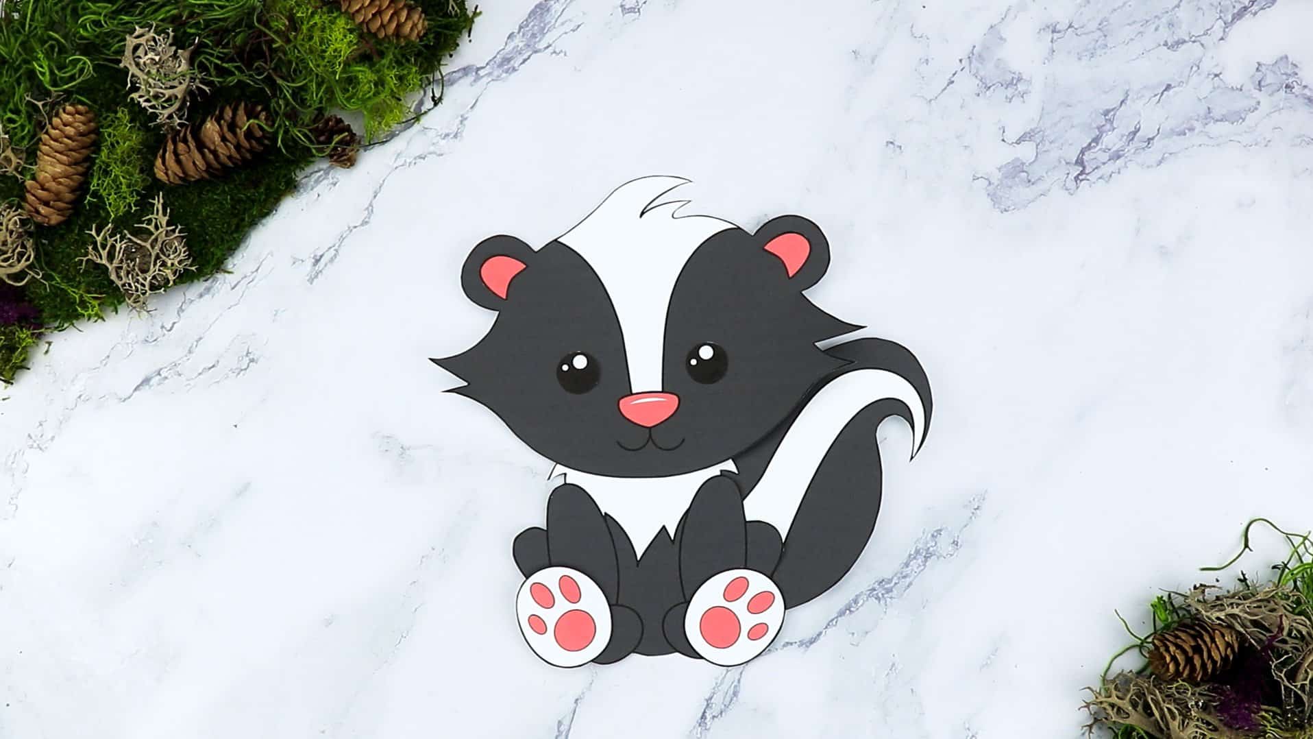 Free Printable Forest Skunk Craft Template for kids, preschoolers, toddlers and kindergartners