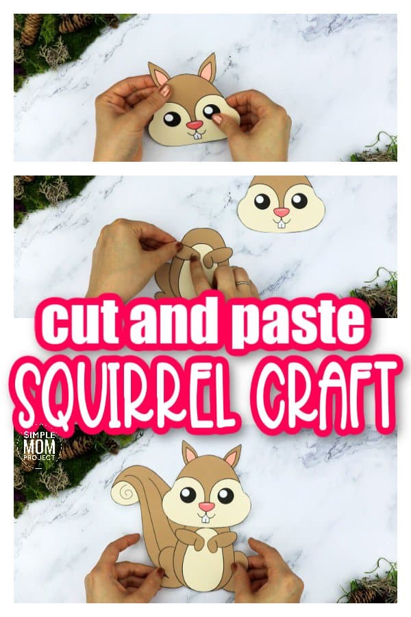 Printable Forest Squirrel Craft Template for kids, preschoolers, toddlers and kindergartners