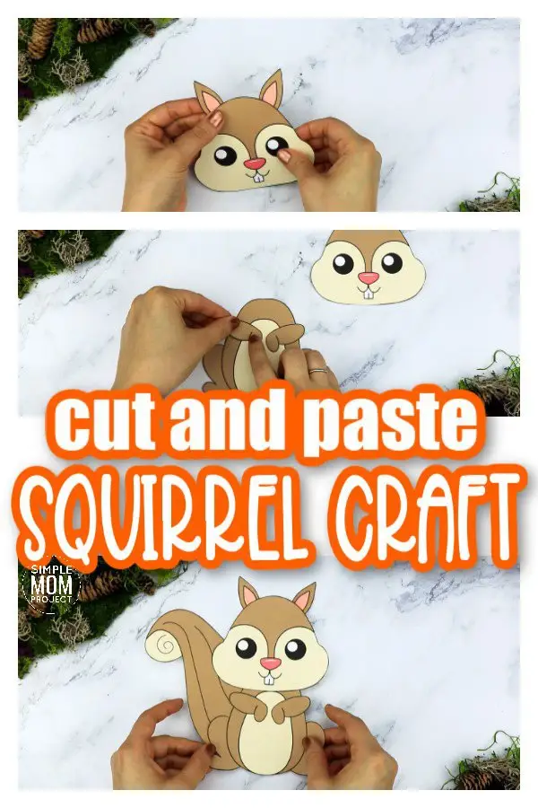 Printable Forest Squirrel Craft Template for kids, preschoolers, toddlers and kindergartners