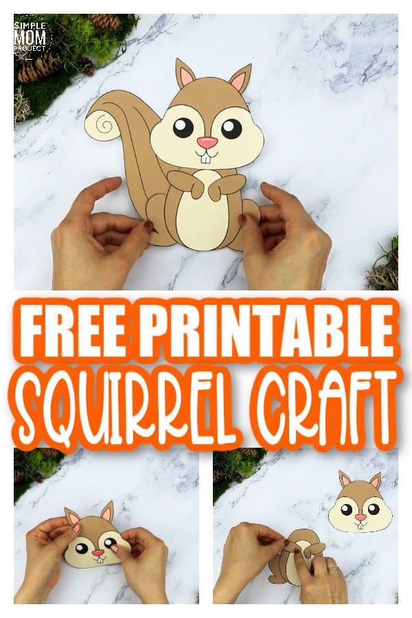 Free Printable Forest Squirrel Craft Template for kids, preschoolers, toddlers and kindergartners