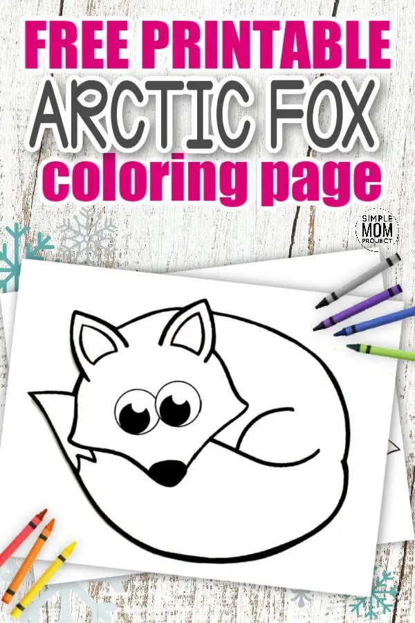 Free Printable Simple Arctic Animal Fox Coloring Page for kids preschoolers and toddlers
