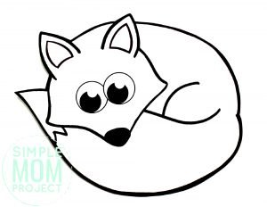 Free Printable Simple Arctic Animal Fox Coloring Page for kids preschoolers and toddlers