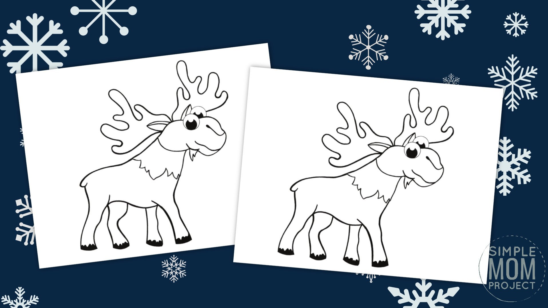 Free Printable Simple Arctic Animal Moose Coloring Page for kids preschoolers and toddlers