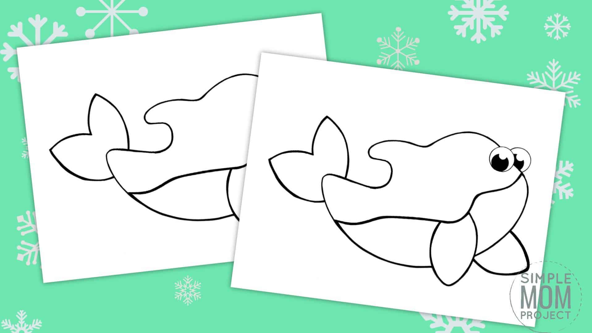 Free Printable Simple Arctic Animal Orca Coloring Page for kids preschoolers and toddlers