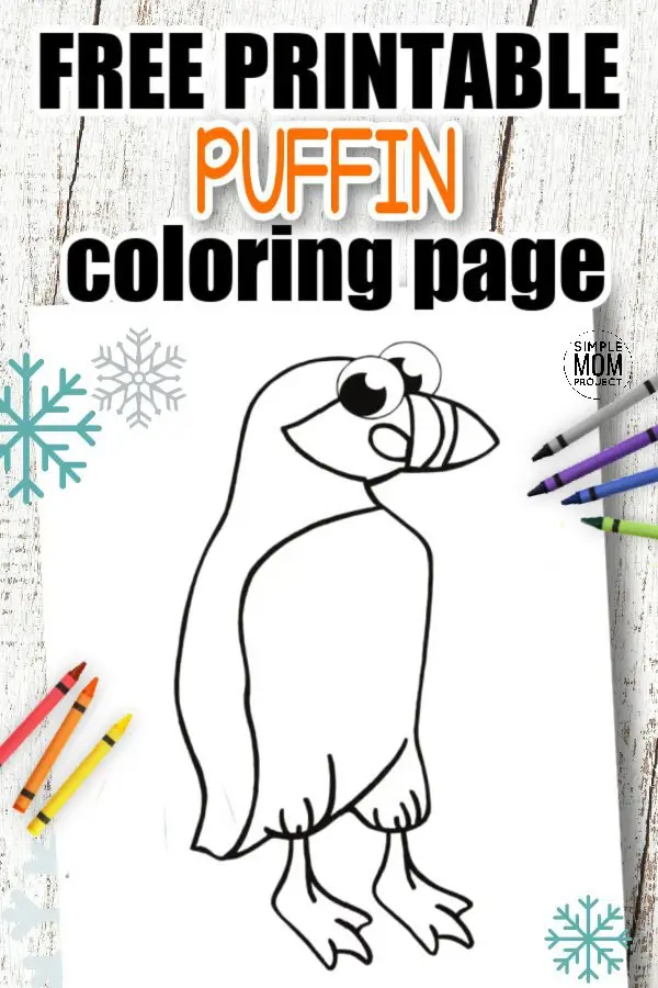 Free Printable Simple Arctic Animal Puffin Coloring Page for kids preschoolers and toddlers