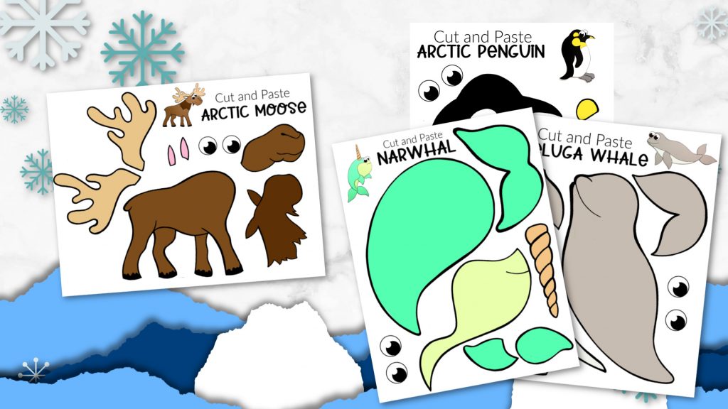 Printable Arctic Animal Crafts for Kids Preschoolers, toddlers and Kindergartners