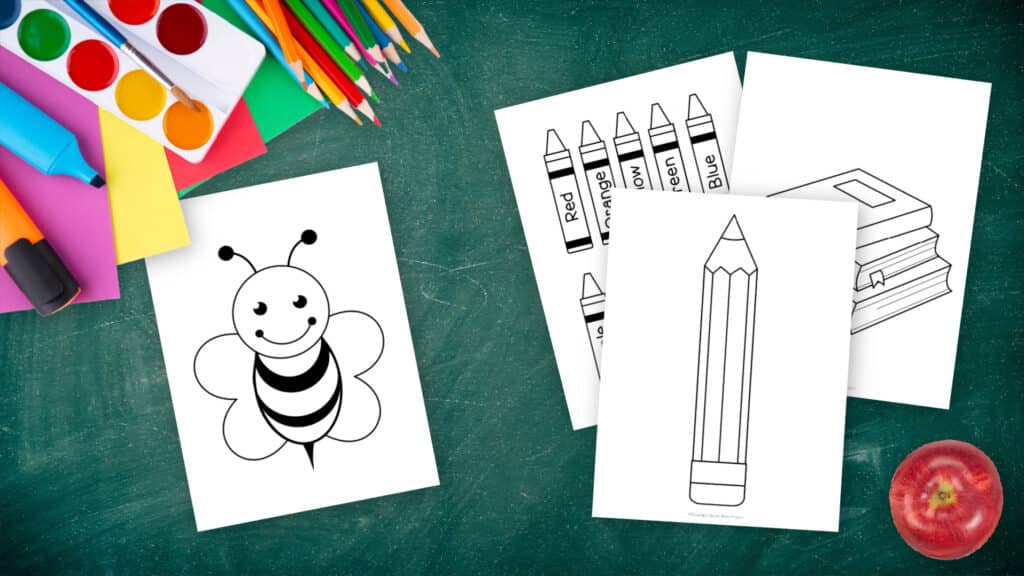 Printable School Suppy and Back to School Themed templates for elementary school teachers, students preschoolers and toddlers