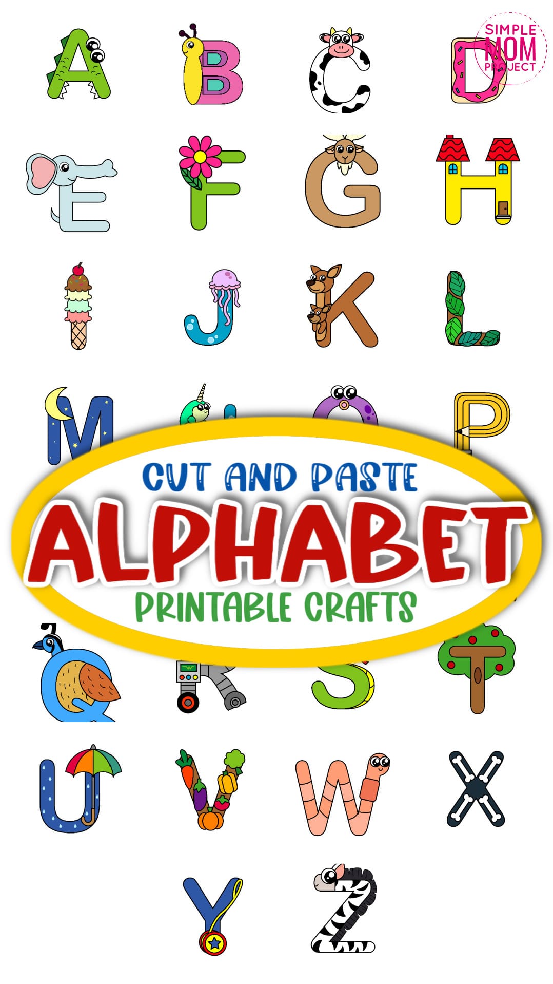 Printable Alphabet Crafts for Kids, preschoolers and toddlers