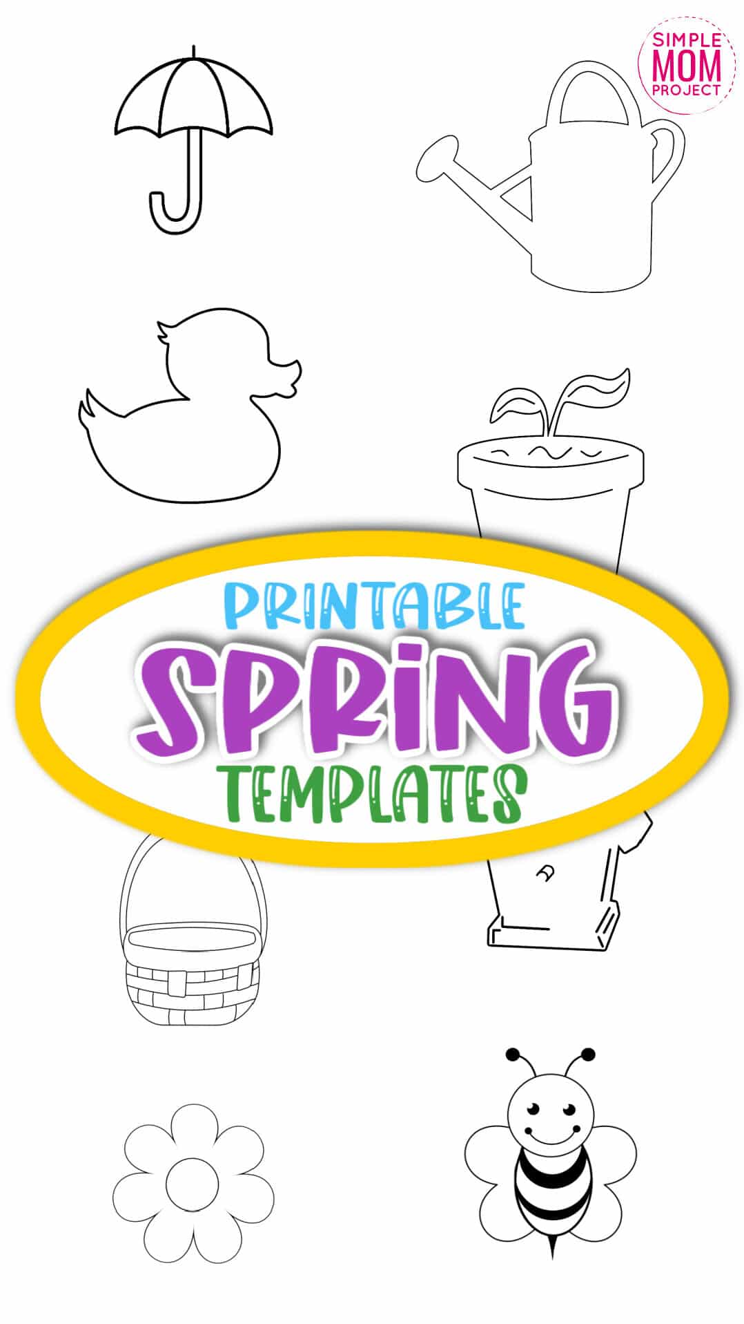 Printable Spring Templates for Preschool, kindergarten and toddlers for spring crafts