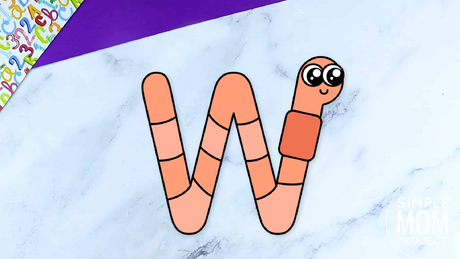 W is for Worm Free Printable Craft Worm Letter W Craft for Kids, preschoolers, toddlers and kindergartner