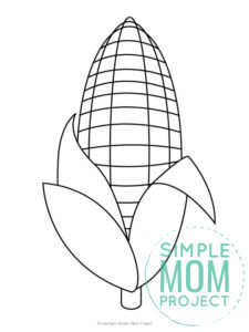 Free Printable Large Corn Template for Fall Crafts, Spring Crafts