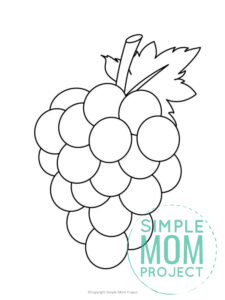 Free Printable Large Grape Template for Fall Crafts, Spring Crafts