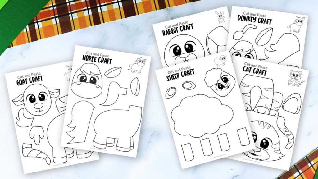 Printable Farm Animal Crafts for Preschool toddler kindergarten barnyard animal crafts