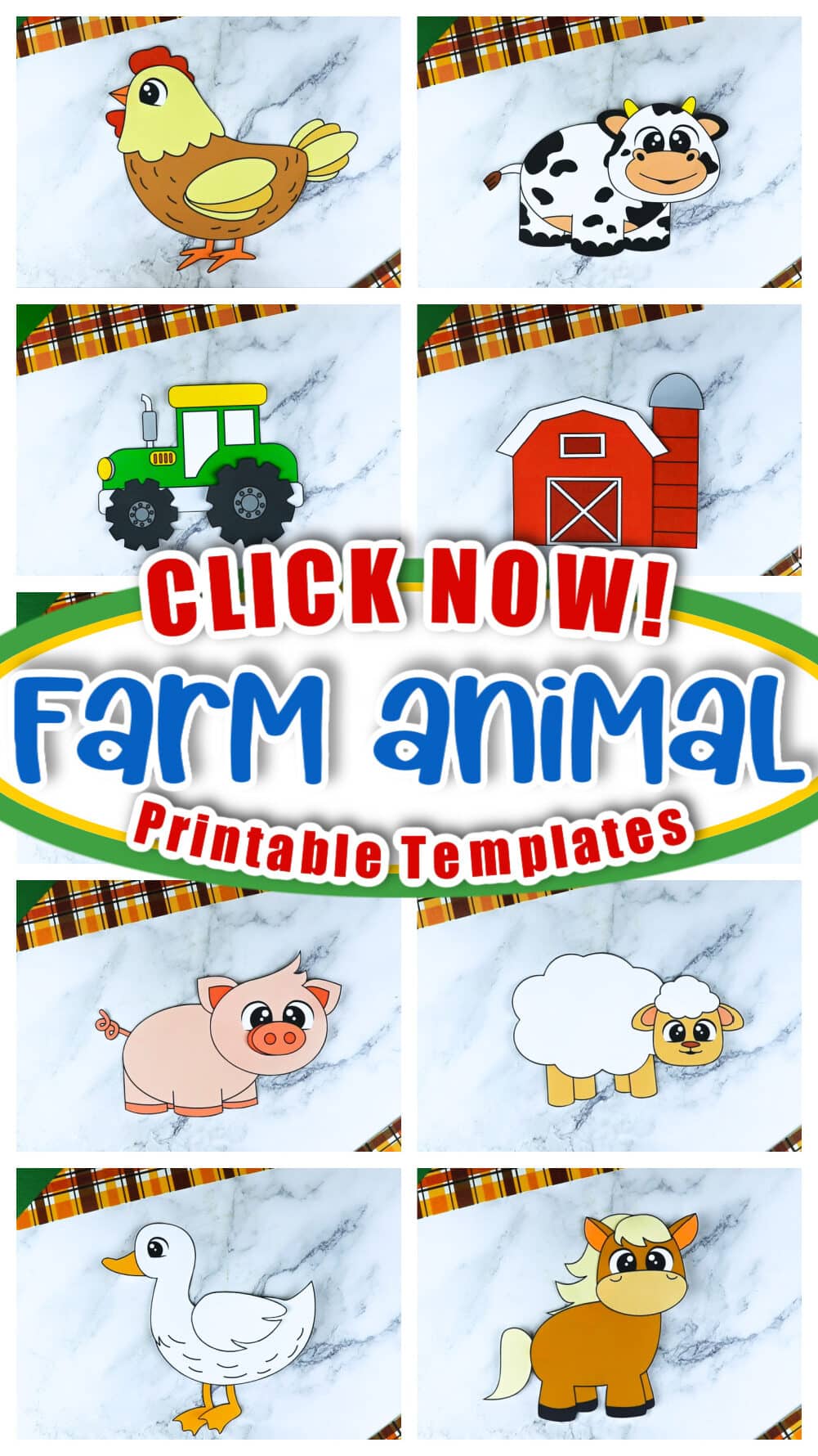 Click now to download these simple and easy farm animal crafts that are perfect for preschool, kindergarten and toddler age kids! From pigs to cows and from horses to sheep, these fun and adorable old macdonald farm animal crafts are perfect for your little one! Print your farm animal craft set now!