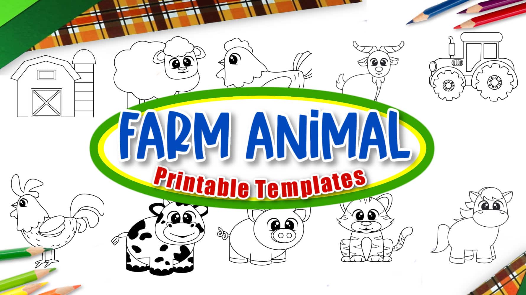 Are you looking for cute farm animal template printable cut out animals? These old macdonald barnyard templates are great for any farm crafts! There's a cow, pig, sheep, horse, chicken and many more cute and simple farm animal templates! Click to download and print your set of farm animal templates today!