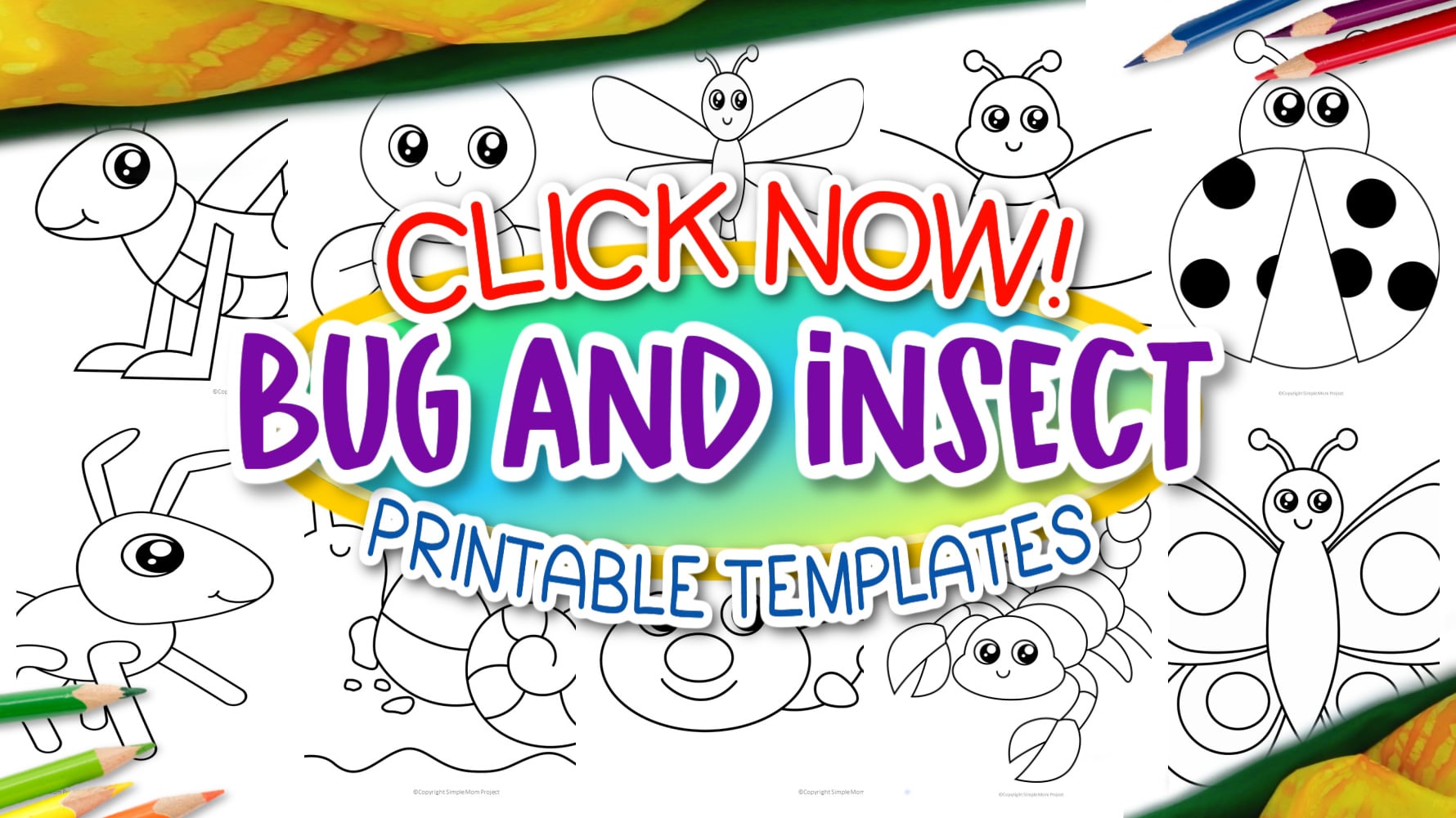 Printable Insect and Bug Templates for Preschoolers, Toddlers and Kindergartners