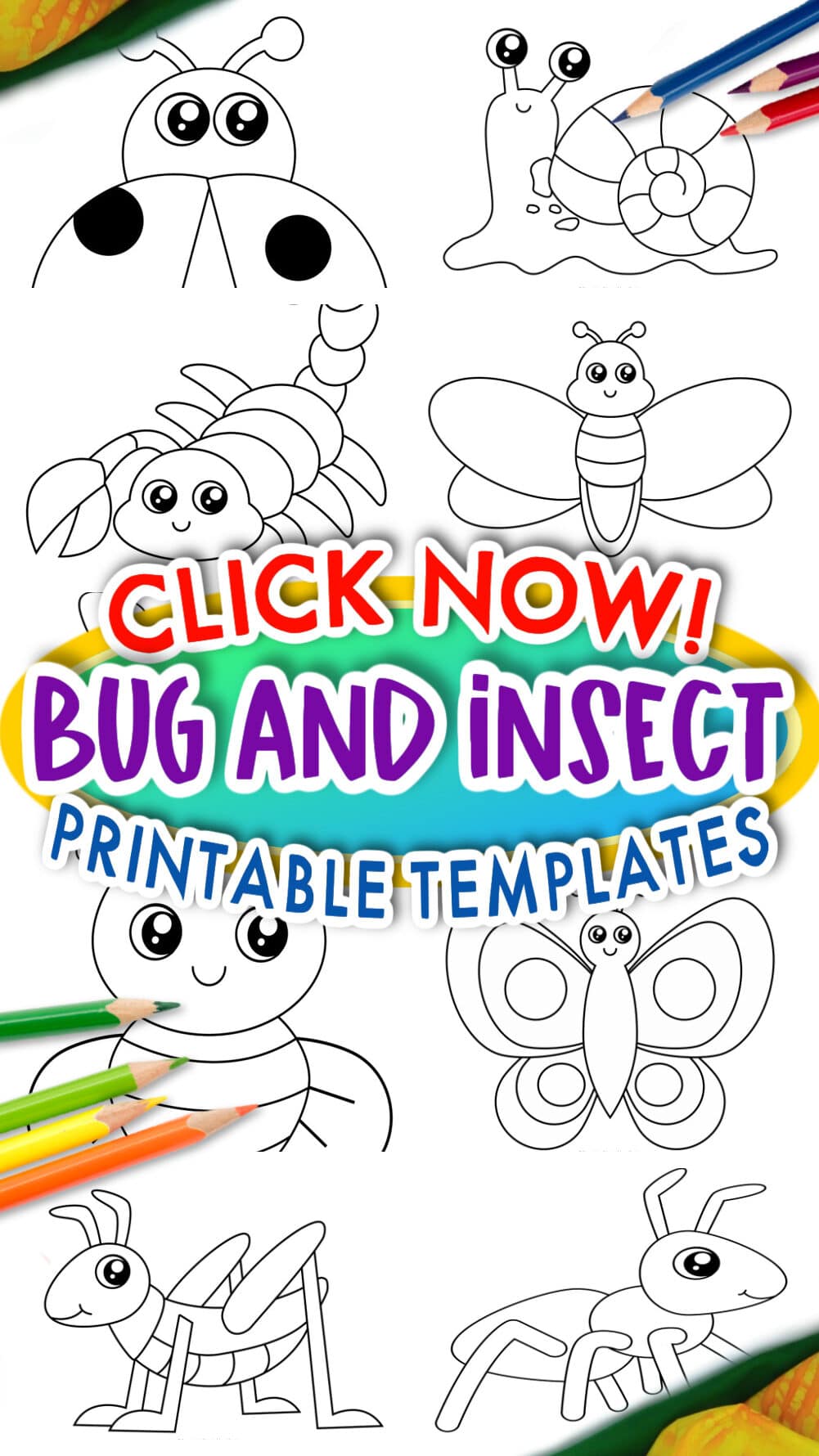 Printable Insect and Bug Templates for Preschoolers, Toddlers and Kindergartners